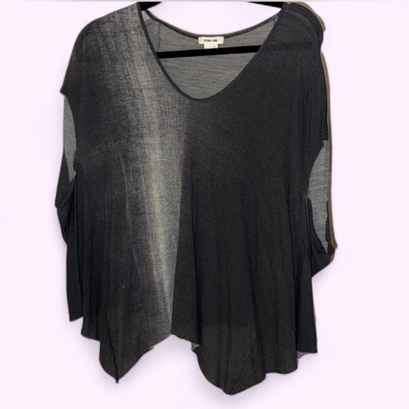 Helmut Lang Abyss Print Asymmetric Wool Jersey Top - Size P (Petite) - Picture 4 of 5